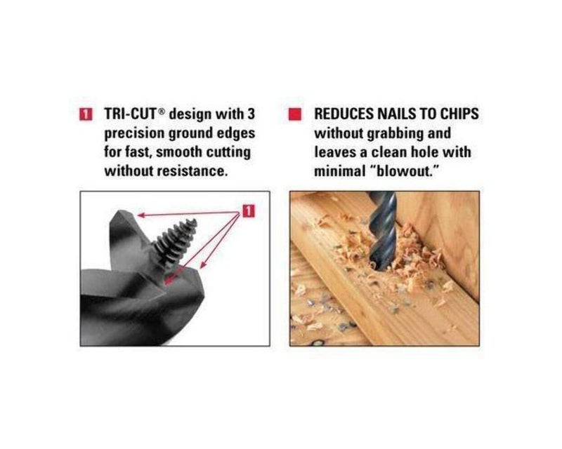 WoodOwl 03710 Tri-Cut 13/16-Inch by 7-1/2-Inch Nail Chipper Auger Bit - Image 2